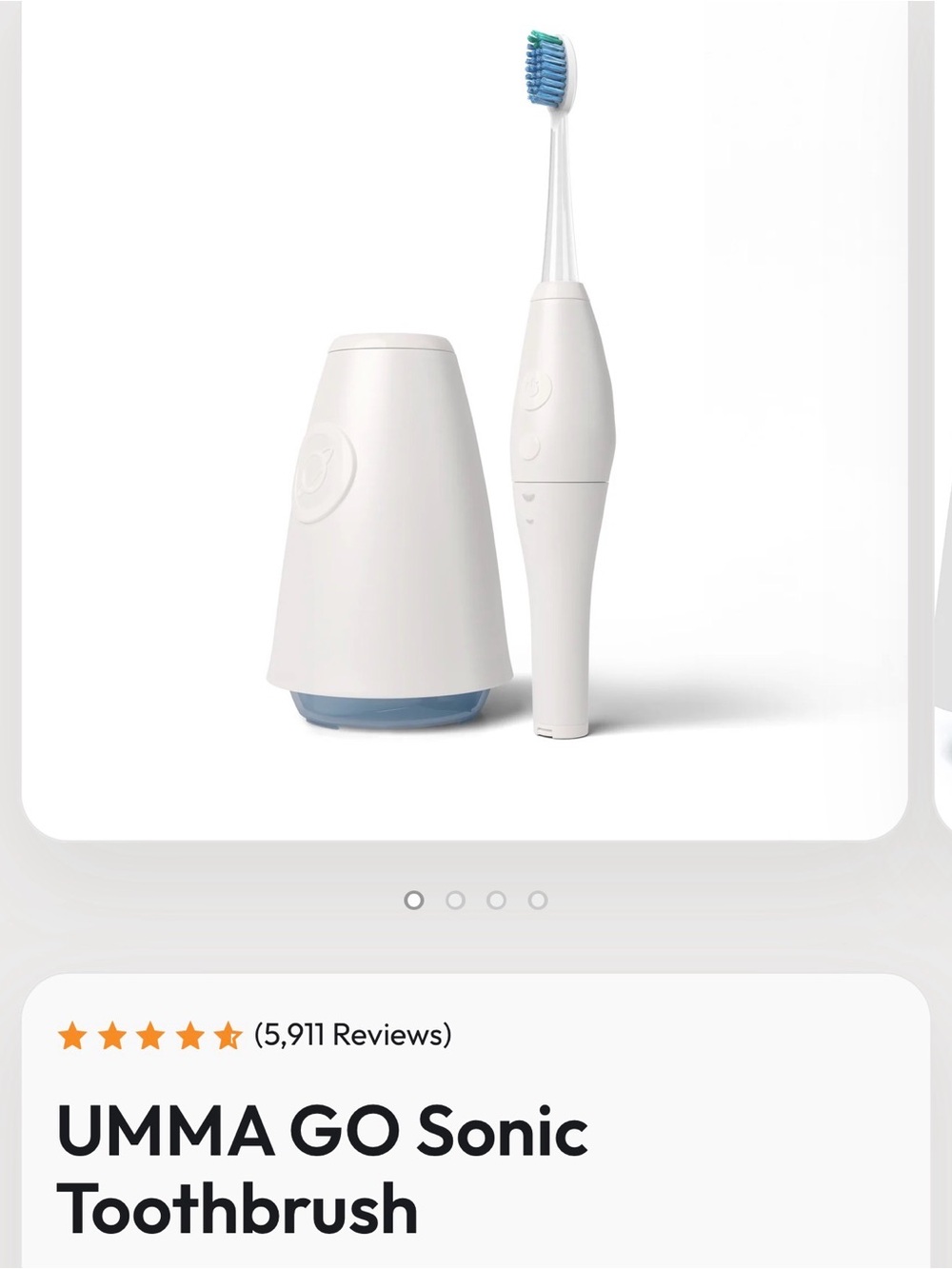 Ummago (Tao clean )Sonic Toothbrush with UV Sanitizer — White